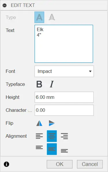 Fusion 360 Text