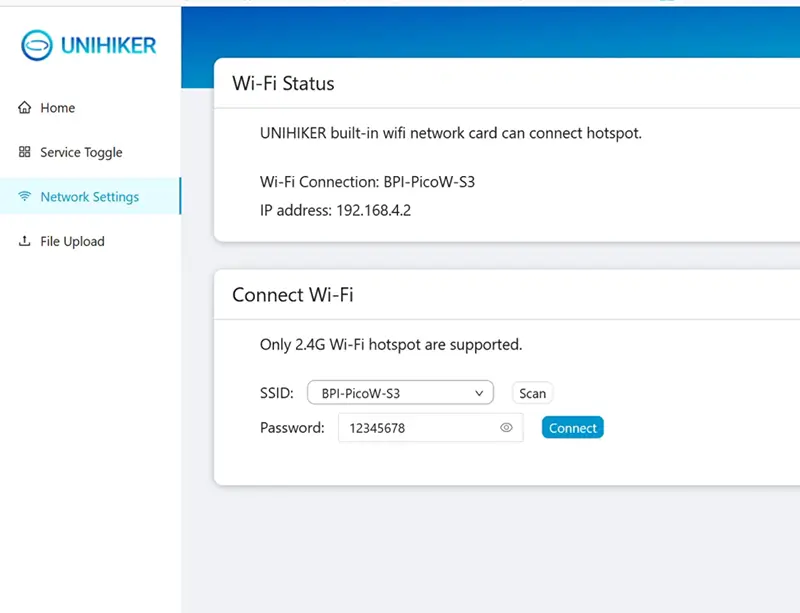 Unihiker Network Settings