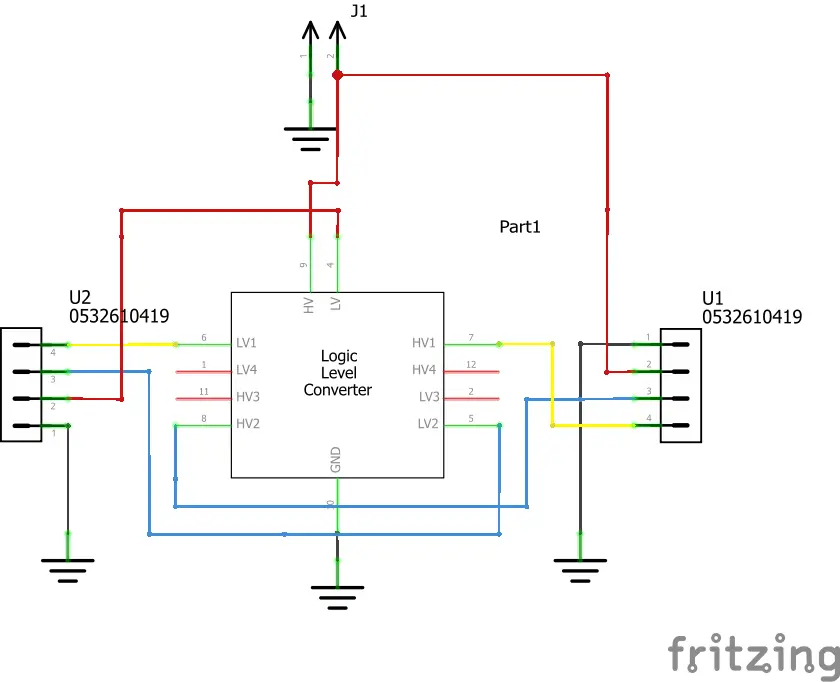 Level Shift Fritzing Schematic